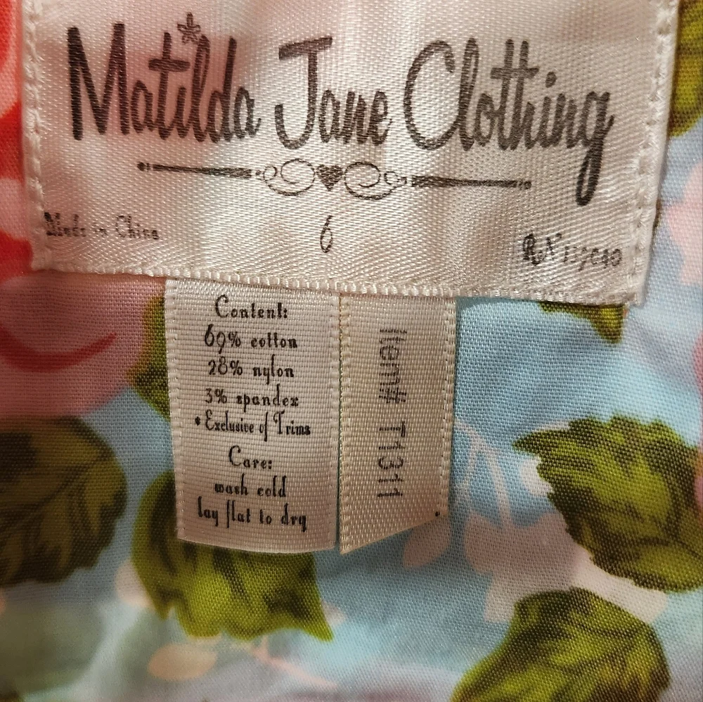 Matilda Jane strawberry fields knot Tie Dress/Tunic, Girls size 6 - Picture 5 of 7